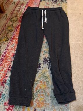Reflex Charcoal Jogger Pants with White Drawstring